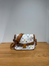 Louis Vuitton Sologne White Multicolor Monogram Shoulder Bag