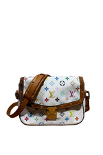 Louis Vuitton Sologne White Multicolor Monogram Shoulder Bag