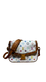 Louis Vuitton Sologne White Multicolor Monogram Shoulder Bag