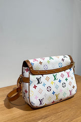 Louis Vuitton Sologne White Multicolor Monogram Shoulder Bag