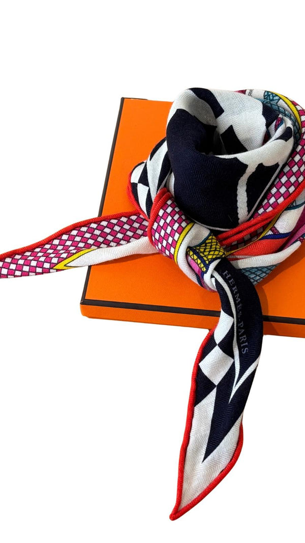 HERMÈS Losange kashmir-silkkihuivi
