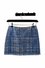 PRADA sinivalkoinen tweed-minihame